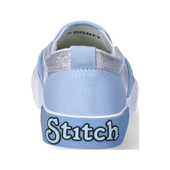 Disney Stitch Girl's Slip-On Twin Gore Sneakers, Size 4, Low-Top, Slip-On, Blue - Picture 3 of 5